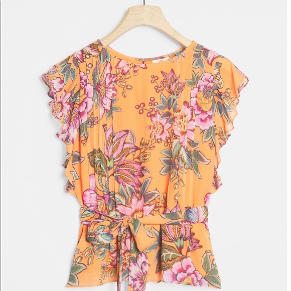 FARM Rio Tops - Farm Rio Adonia Pintucked Blouse XL